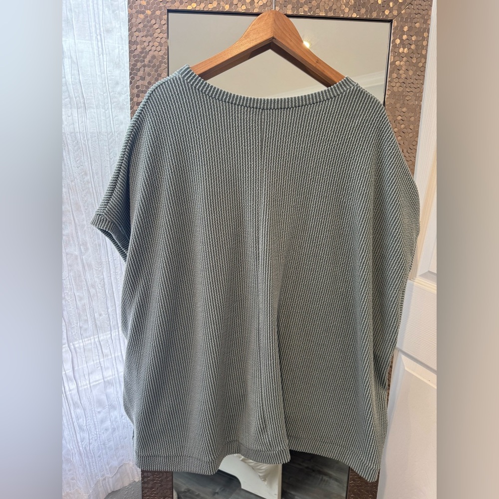Three Bird Nest Moon Glow Texture Knit Top - Seafoam - Picture 3 of 4
